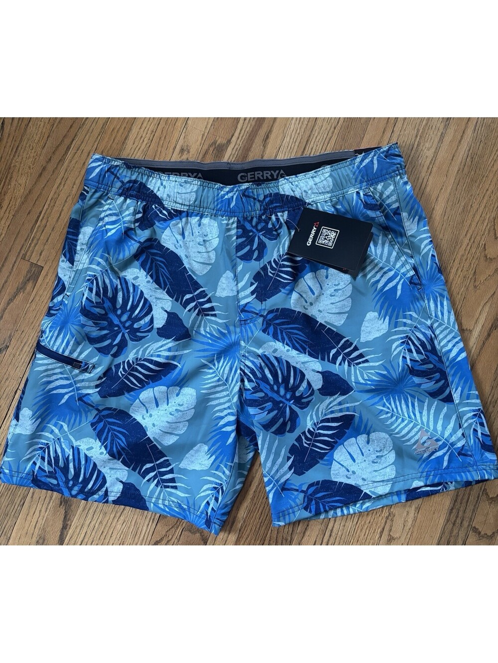 Gerry Men’s Swim Trunks Tropical Leaf Print Quick Dry Swim Shorts XXL